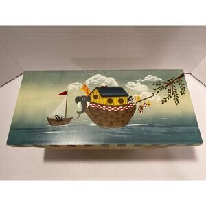 Vintage Child's Decorative Noah's Ark Stool, Two by Two, Biblical Theme